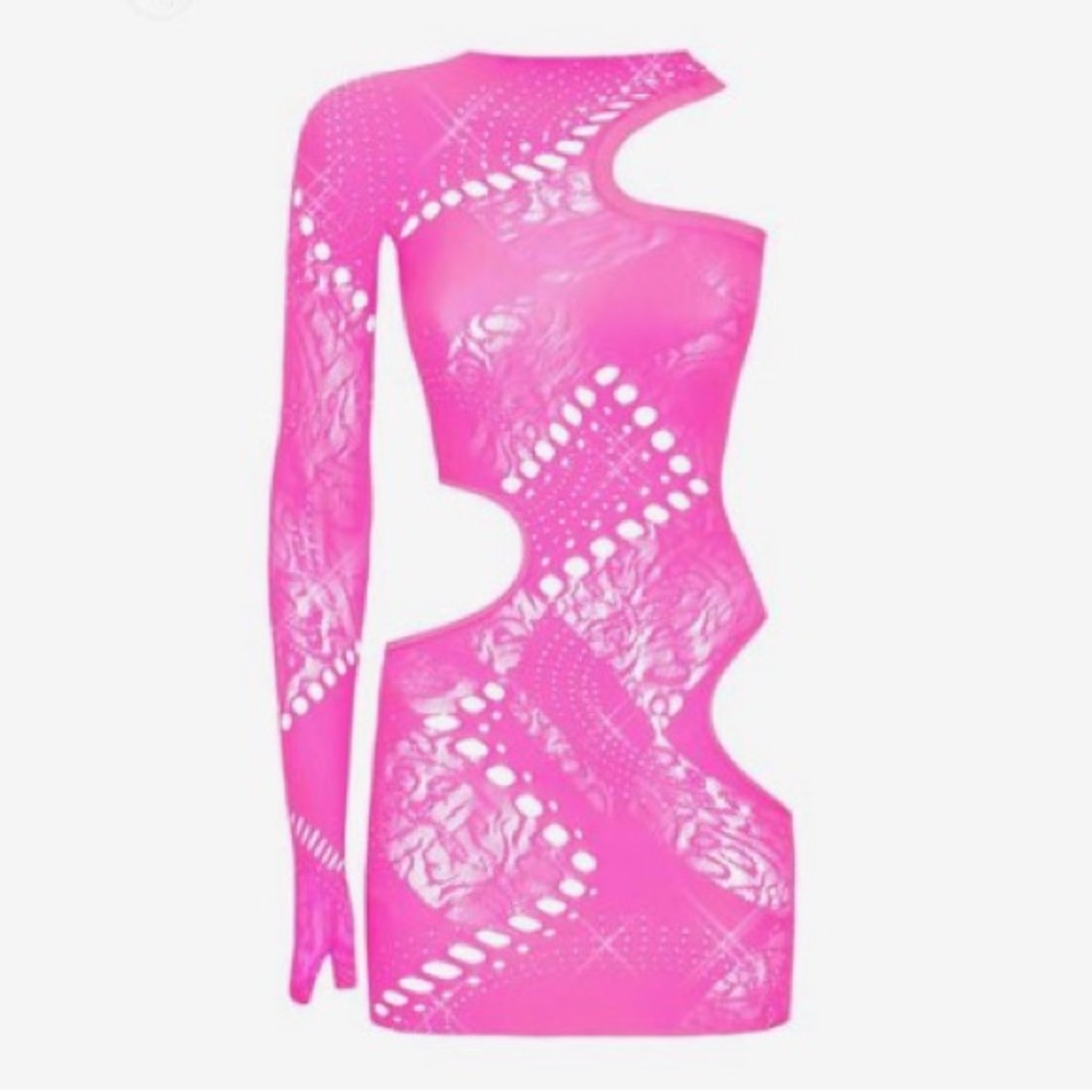 Neon pink poster girl dress. Worn one time. In perfect condition.